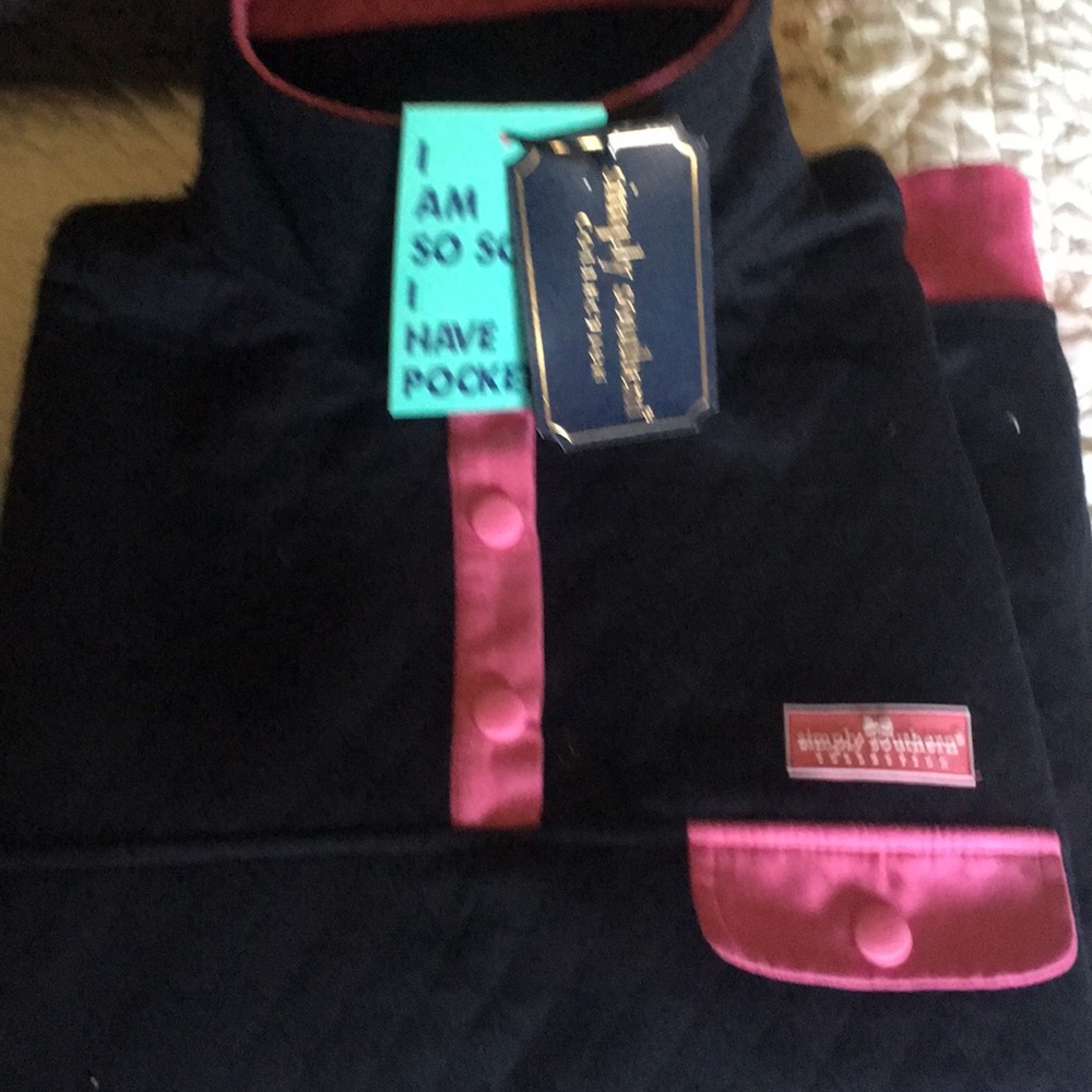 NWT Simply Southern pullover Navy and pink